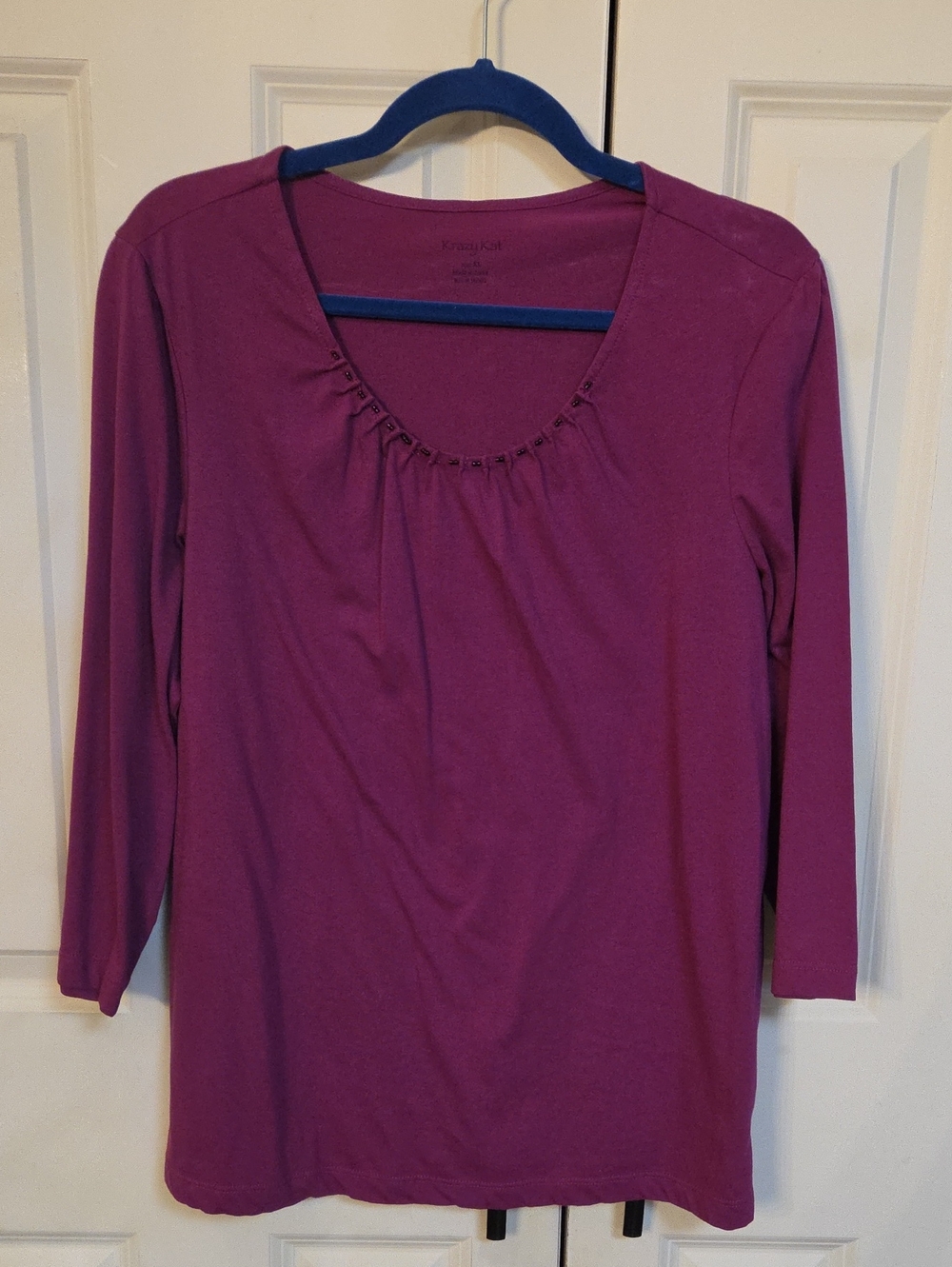 krazy kat Plum Scoop Neck Long Sleeve Tee
